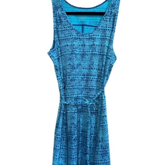 Mountain Hard Wear Dresses & Skirts - Mountain Hard Wear Women Sleeveless Blue Teal Dryspun Batika Waist Dress UPF 25